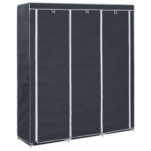 vidaXL sektsioonide ja torudega kapp, must, 150 x 45 x 175 cm, kangast
