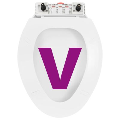 vidaXL vaikselt sulguv prill-laud, kiirvabastusega, valge