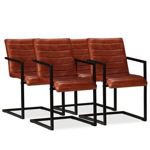 vidaXL söögitoolid 4 tk, pruun, ehtne nahk