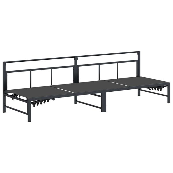 vidaXL Lamamistool Must 200 x 62 x 59,5 cm Tekstileen