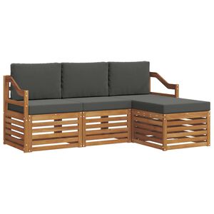 vidaXL V&auml;li diivanikomplekt padjaga 4 pcs Looduslik ja antriit