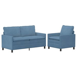 vidaXL Diivanikomplekt 2 pcs Sinine kangas