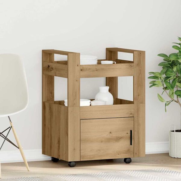 vidaXL Köögikäru käsitöötamm 60 x 45 x 80 cm Tehispuit