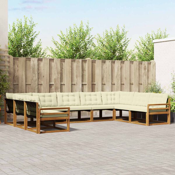 vidaXL V&auml;li diivanikomplekt padjaga 9 pcs Looduslik ja kreem