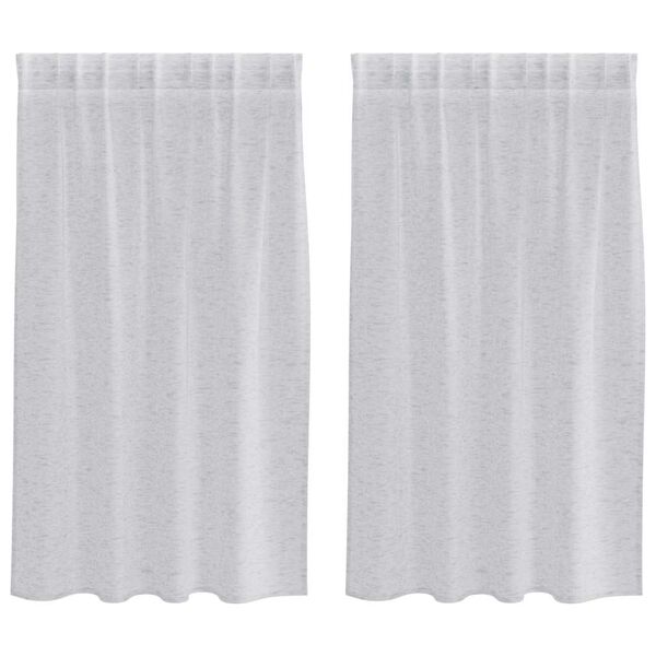vidaXL Voile Kardin kardinatega 2 pcs Helehall 140 x 140 cm Pol&uuml;ester