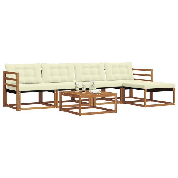 vidaXL V&auml;li diivanikomplekt padjaga 6 pcs Looduslik ja kreem