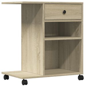 vidaXL ratastega printerialus, Sonoma tamm, 60x40x68,5 cm