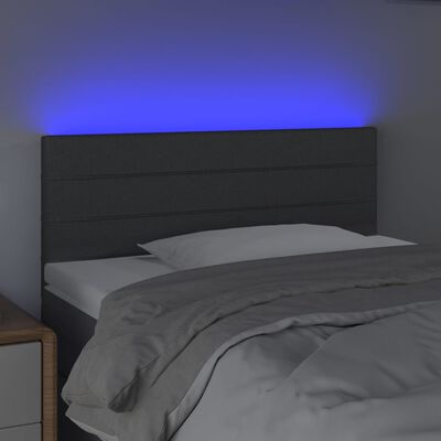 vidaXL LED-voodipeats, tumehall, 80x5x78/88 cm, kangas