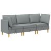 vidaXL Elutoa m&ouml;&ouml;bliseade padjaga ladustamisega 3 pcs Helehall kangas