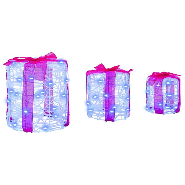 vidaXL Kingituse Karbi Dekoreerimine 3 pcs Sinine 20 x 20 x 21 cm