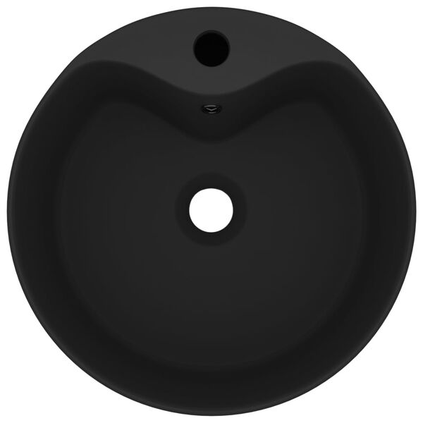 vidaXL luksuslik valamu, matt must, 36 x 13 cm, keraamiline