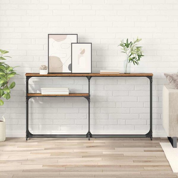 vidaXL KonsolLaud Vana puit 145x22.5x75cm Tehispuit