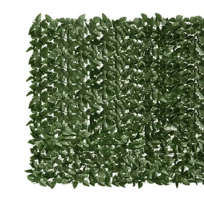 vidaXL rõdupiirde kate, tumerohelised lehed, 300 x 150 cm