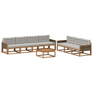 vidaXL V&auml;li diivanikomplekt padjaga 8 pcs Looduslik ja Helehall