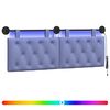 vidaXL Rippuv voodipeats LED-valgustusega Jeans sinine kangas