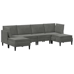 vidaXL Elutoa m&ouml;&ouml;bliseade padjaga ladustamisega 6 pcs Tumehall Samet