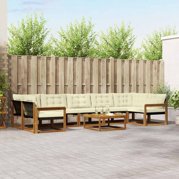 vidaXL V&auml;li diivanikomplekt padjaga 8 pcs Looduslik ja kreem