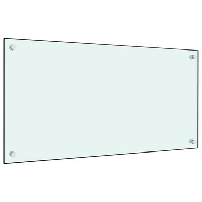 vidaXL köögi pritsmekaitse, valge, 80 x 40 cm, karastatud klaas