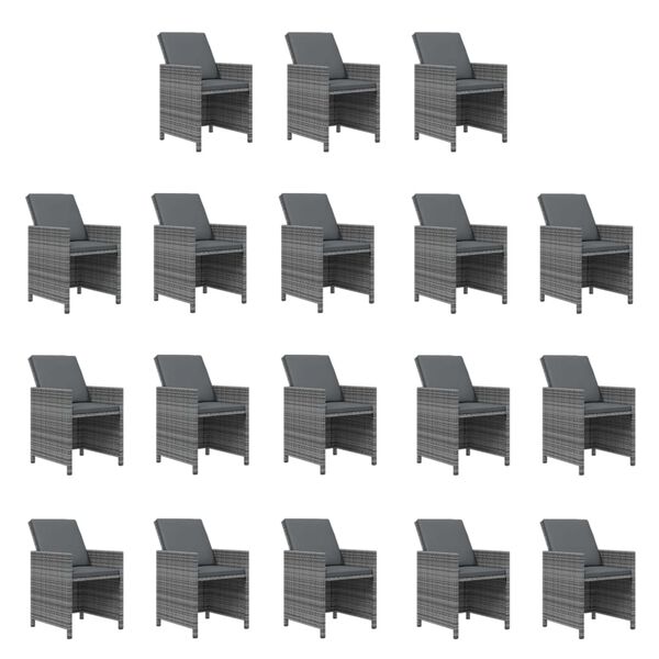 vidaXL 15-osaline aiam&ouml;&ouml;bli komplekt patjadega, pol&uuml;rotang, hall