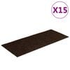 vidaXL isekleepuvad trepimatid, 15 tk, 60 x 25 cm, pruunid, ristk&uuml;likukujulised