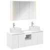 vidaXL Vannitoa kapikomplekt 4 pcs Valge Tehispuit