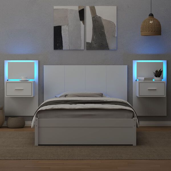 vidaXL kappidega voodipeats, valge, 120 cm, tehispuit