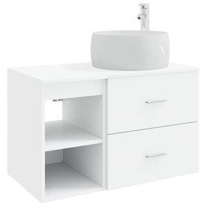vidaXL Vannitoa m&ouml;&ouml;bleset 2 pcs Valge Tehispuit