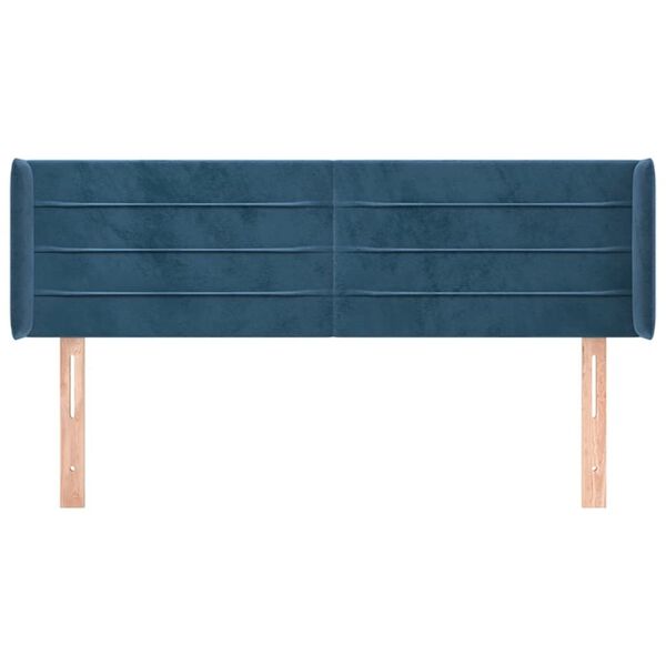 vidaXL voodipeats servadega, tumesinine, 147x16x78/88 cm, samet