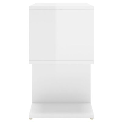 vidaXL öökapp, kõrgläikega valge, 50 x 30 x 51,5 cm, puitlaastplaat