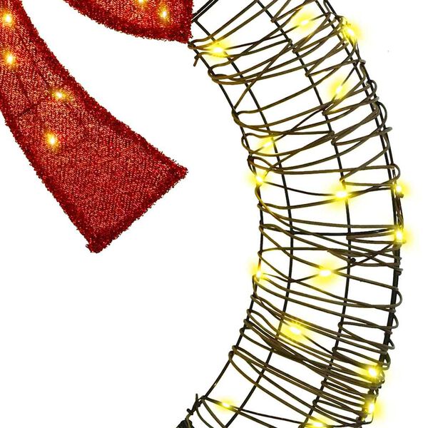 vidaXL Küünlapärg koos 80 LED-iga Soe valge 90 cm Rotang