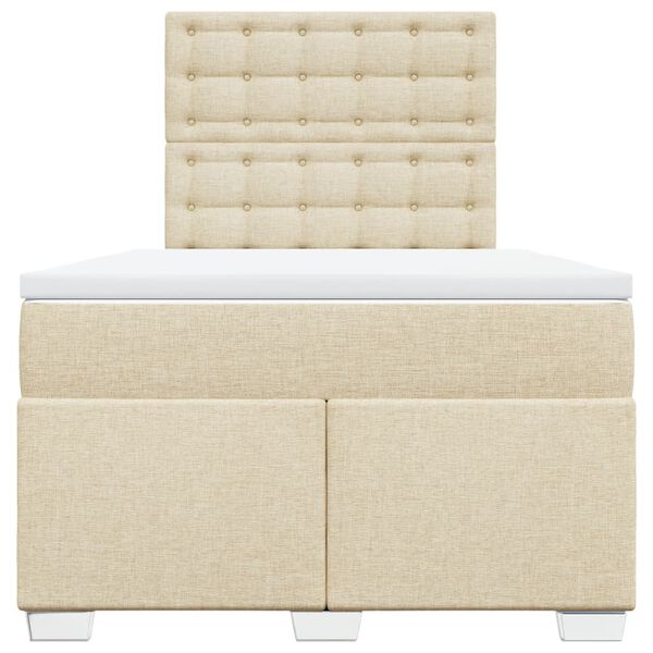 vidaXL kontinentaalvoodi madratsiga, kreemjas, 120x200 cm, kangas