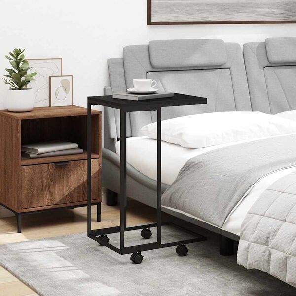 vidaXL lisalaud ratastega, must, 40 x 30 x 63,5 cm, tehispuit