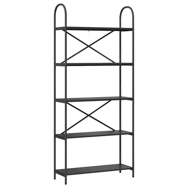 vidaXL Raamatukapp Must tamm 80 x 30 x 183 cm Tehispuit