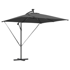 vidaXL P&auml;ikesevari LED-ribadega Antratsiit 249 x 249 x 250 cm
