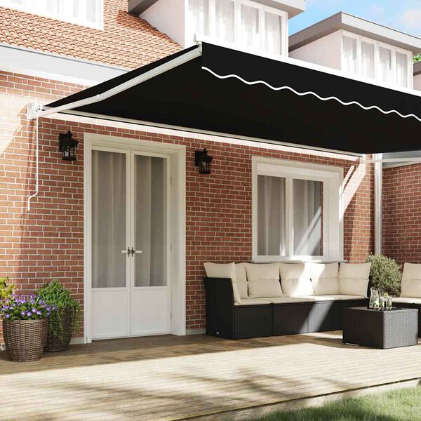 vidaXL Varikatus Must 500 x 300 x 165 cm Polüester ja metall