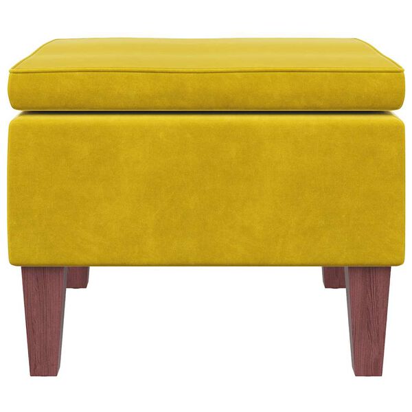 vidaXL pink puidust jalgadega, kollane, samet