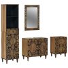 vidaXL Vannitoa m&ouml;&ouml;bleset sahtliga uksega 4 pcs Pruun Tugev mango puu