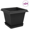 vidaXL Taimepotid 24 pcs Must 20 x 20 x 16 cm Plastmass