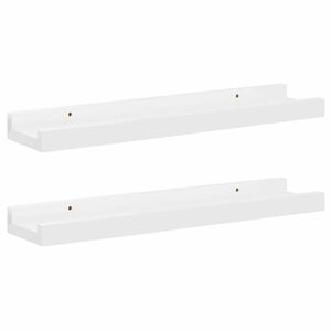 vidaXL seinariiulid, 2 tk, k&otilde;rgl&auml;ikega valge, 40 x 9 x 3 cm