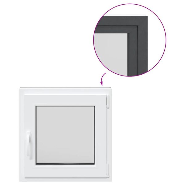 vidaXL keldriaken "RISOR" 50 x 50 cm kallutatav ja pöördavatav, DIN, parempoolne, antratsiit