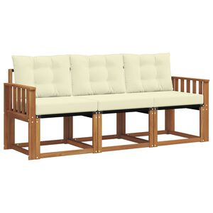 vidaXL V&auml;li diivanikomplekt padjaga 3 pcs Looduslik ja kreem