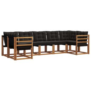 vidaXL V&auml;li diivanikomplekt padjaga 7 pcs Looduslik ja must