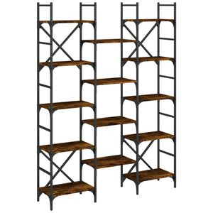 vidaXL raamaturiiul, suitsutamm, 127,5 x 28,5 x 172,5 cm, tehispuit
