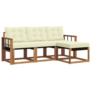 vidaXL V&auml;li diivanikomplekt padjaga 4 pcs Looduslik ja kreem