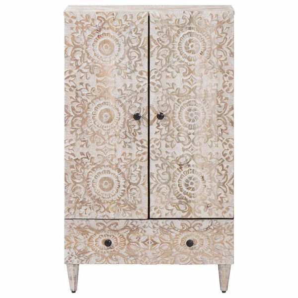 vidaXL K&otilde;rge Laud sahtliga Valge 60 x 33,5 x 100 cm Tugev mango puu