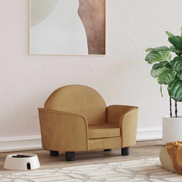 vidaXL koeravoodi, pruun, 66x40x45 cm, samet