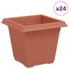 vidaXL Ruutlillepott 24 pcs Kohviroosa 16 x 16 x 14 cm Plastmass