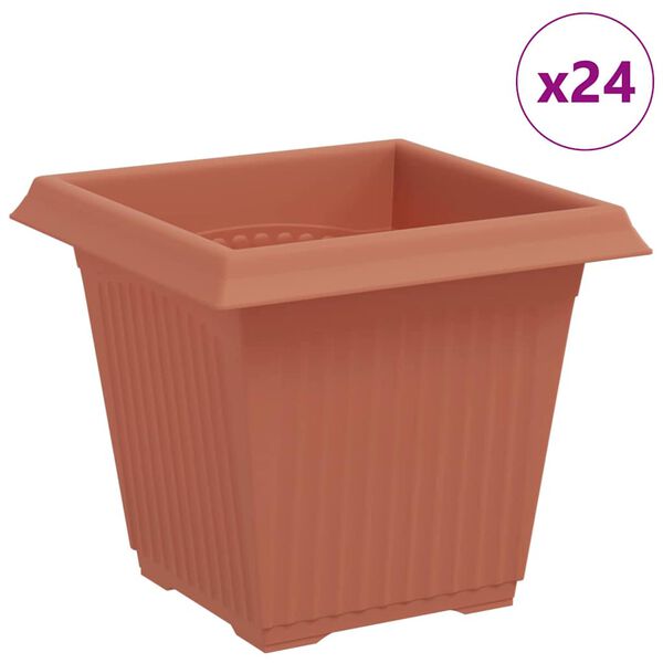 vidaXL Ruutlillepott 24 pcs Kohviroosa 16 x 16 x 14 cm Plastmass