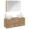 vidaXL Vannitoa m&ouml;&ouml;bleset 4 pcs Artisan tamm Tehispuit ja klaas