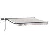 vidaXL Manuaalne varikatus LED-idega Helehall ja valge 3,5 x 2 m
